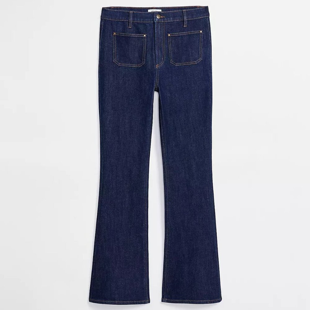 Ann Taylor Loft Curvy High Rise Slim Flare Jeans - Classic Wash - Size 10 - Picture 1 of 3